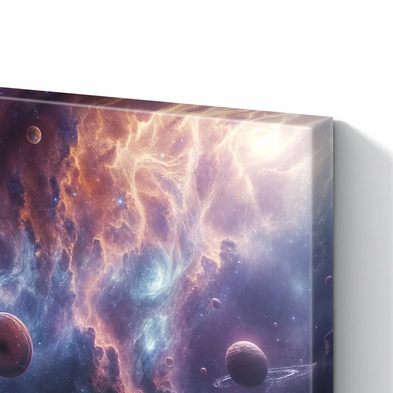 Metall Magnettafel - Zwei Planeten im Nebel