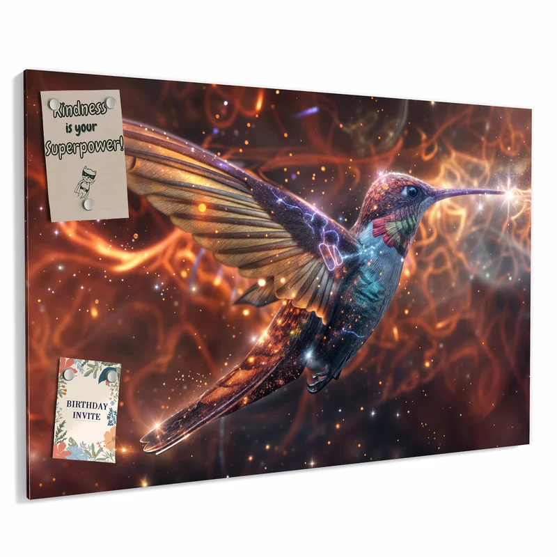 Metall Magnettafel - Schimmernder Kolibri