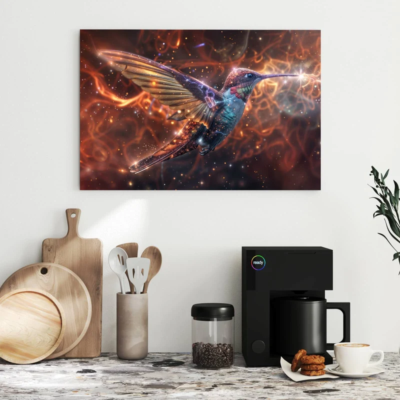 Metall Magnettafel - Schimmernder Kolibri