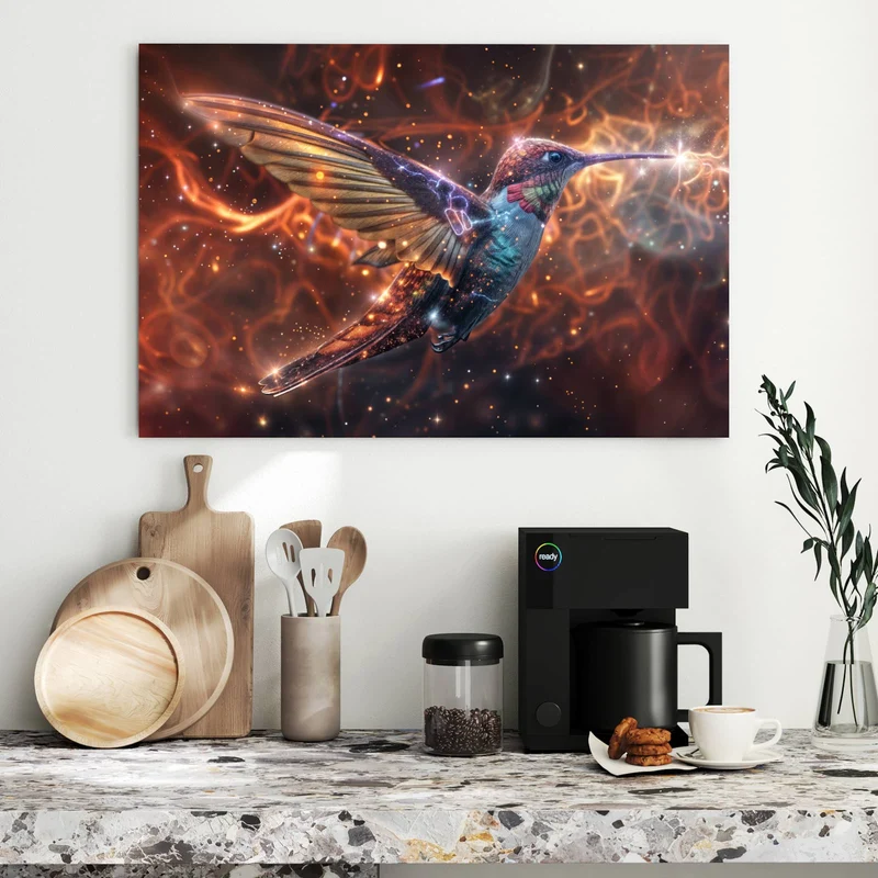 Metall Magnettafel - Schimmernder Kolibri