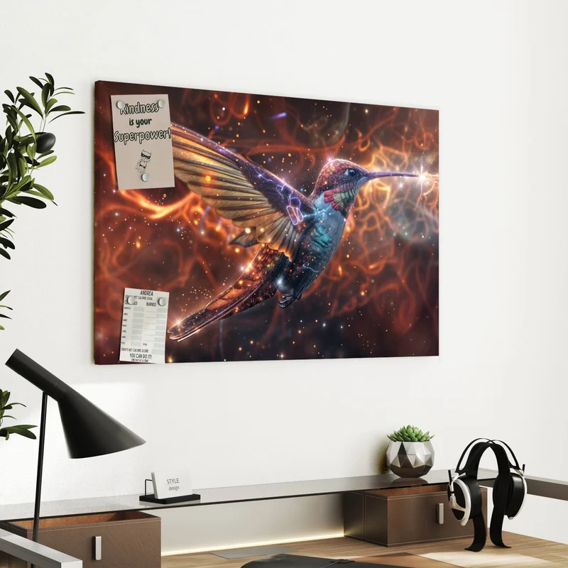Metall Magnettafel - Schimmernder Kolibri