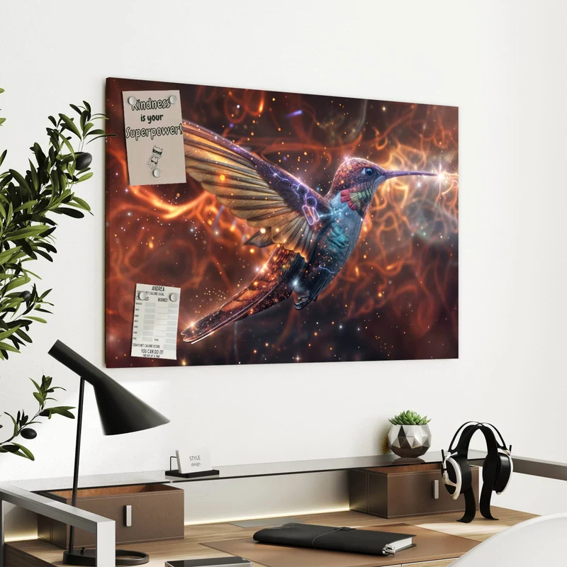 Metall Magnettafel - Schimmernder Kolibri