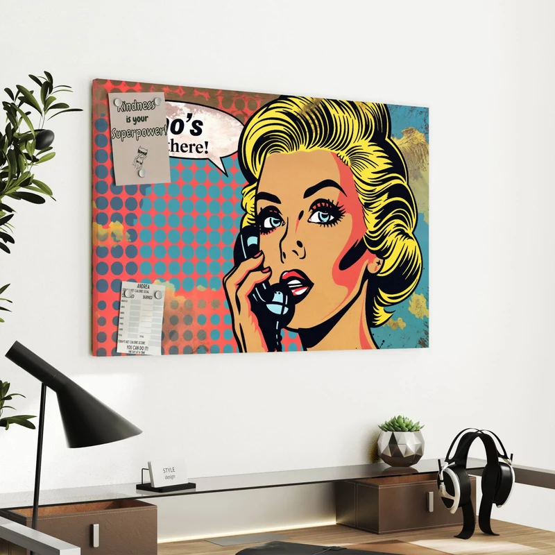 Metall Magnettafel - Telefonierende Frau