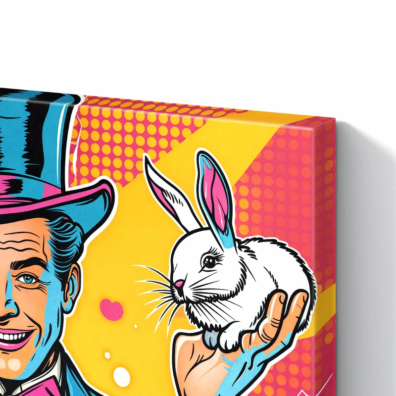 Metall Magnettafel - Zauberer mit Hase