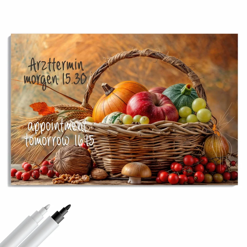 Metall Magnettafel - Herbstlicher Korb
