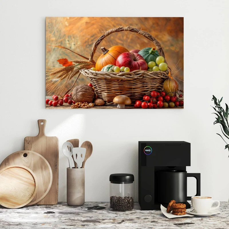 Metall Magnettafel - Herbstlicher Korb