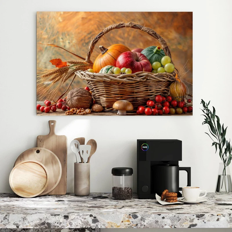 Metall Magnettafel - Herbstlicher Korb