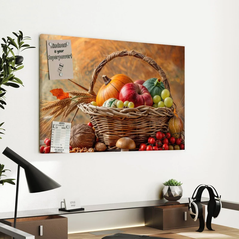 Metall Magnettafel - Herbstlicher Korb