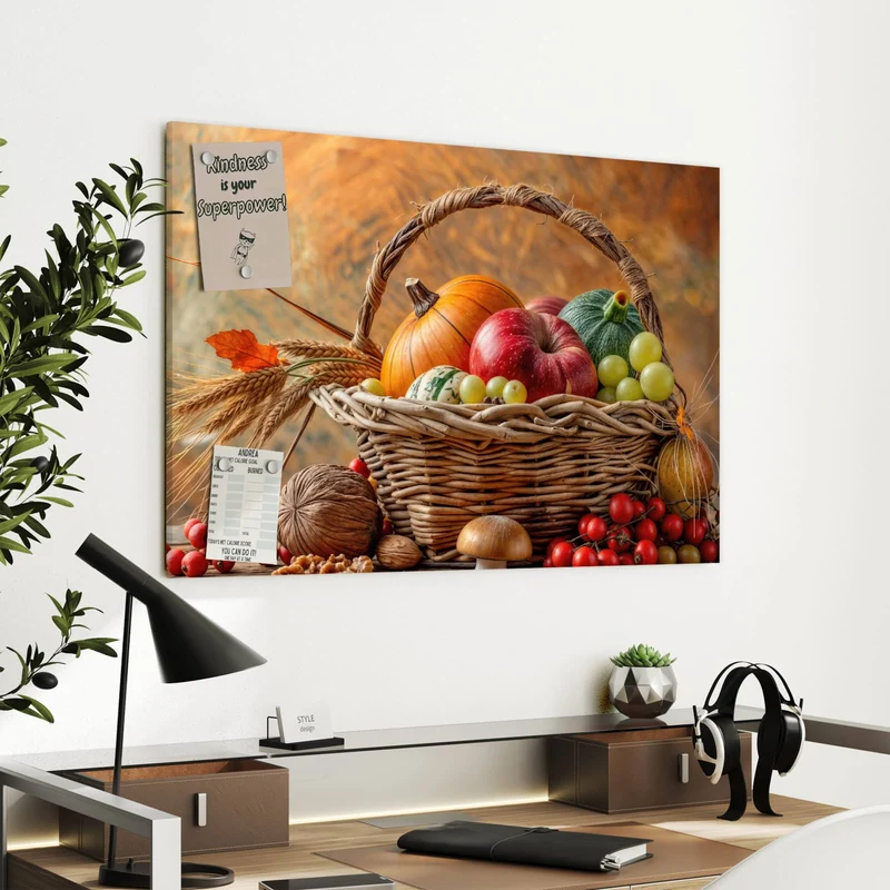 Metall Magnettafel - Herbstlicher Korb