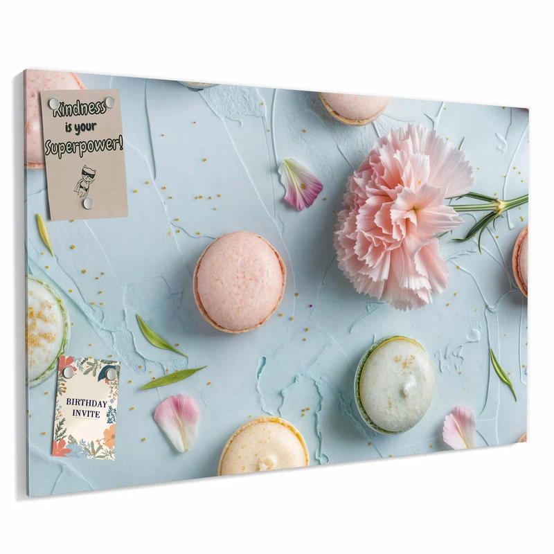 Metall Magnettafel - Macarons mit Nelke