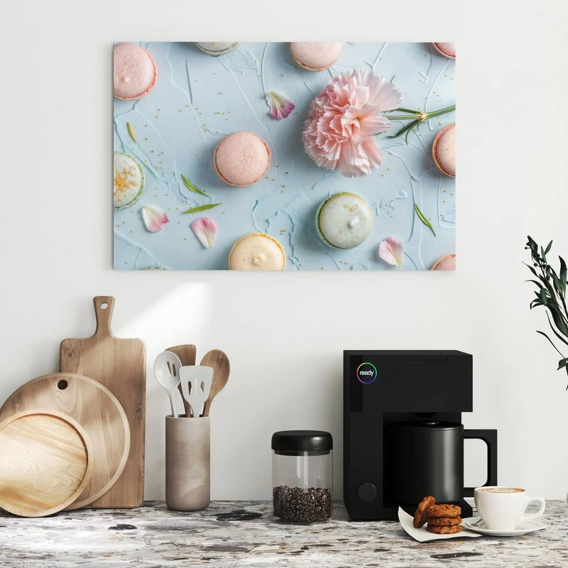 Metall Magnettafel - Macarons mit Nelke