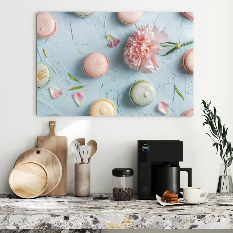Metall Magnettafel - Macarons mit Nelke