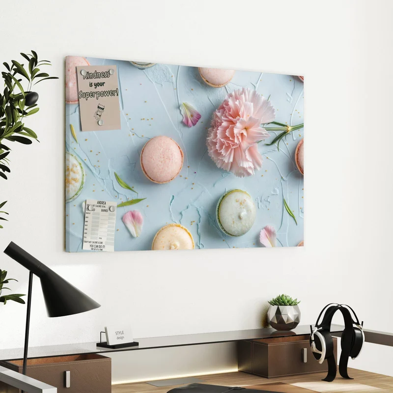 Metall Magnettafel - Macarons mit Nelke