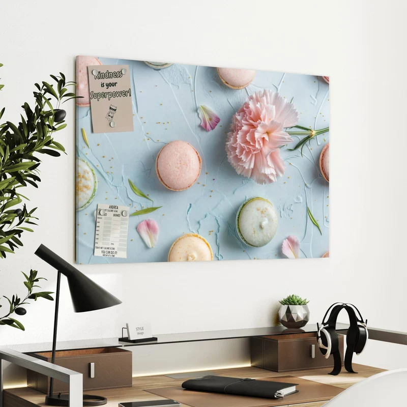 Metall Magnettafel - Macarons mit Nelke