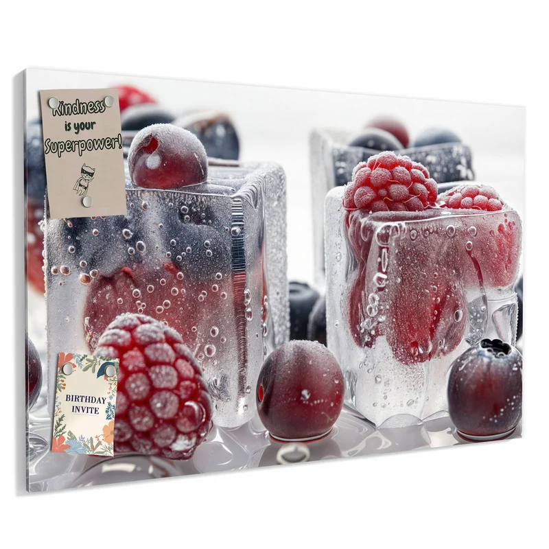 Metall Magnettafel - Gefrorene Beeren