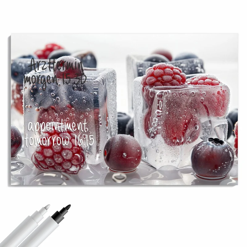 Metall Magnettafel - Gefrorene Beeren