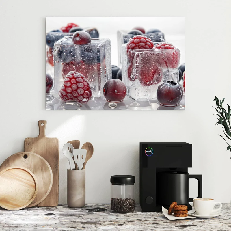 Metall Magnettafel - Gefrorene Beeren