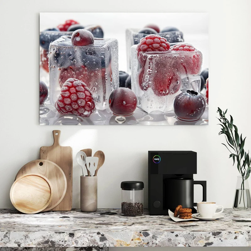 Metall Magnettafel - Gefrorene Beeren