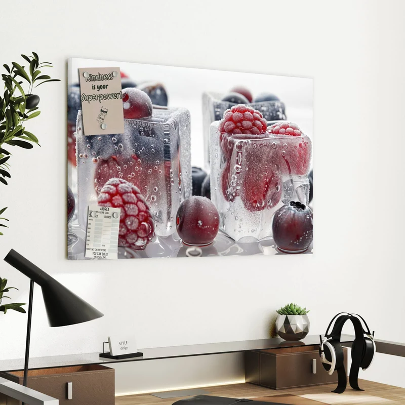 Metall Magnettafel - Gefrorene Beeren