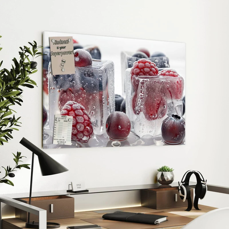 Metall Magnettafel - Gefrorene Beeren