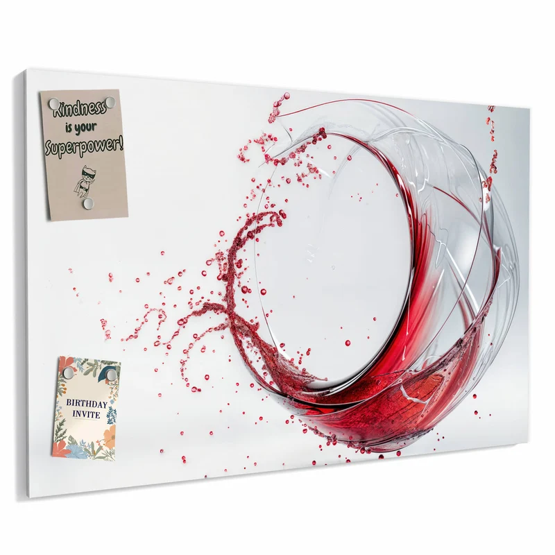Metall Magnettafel - Wirbelnder Rotwein