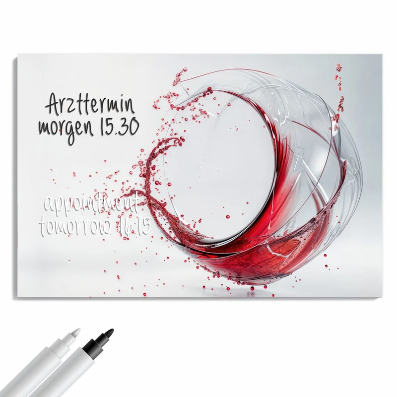 Metall Magnettafel - Wirbelnder Rotwein
