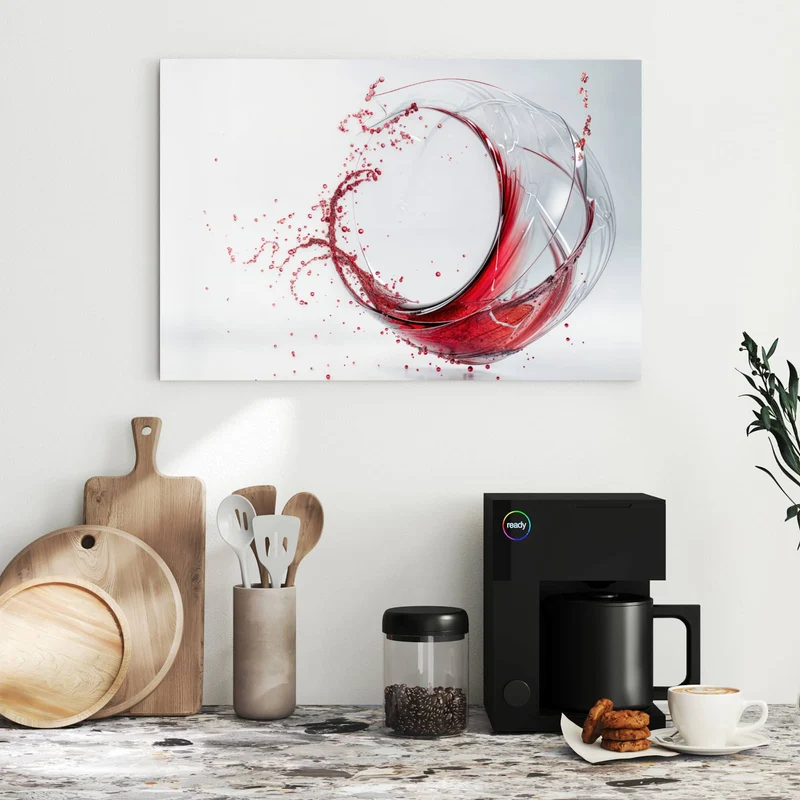 Metall Magnettafel - Wirbelnder Rotwein