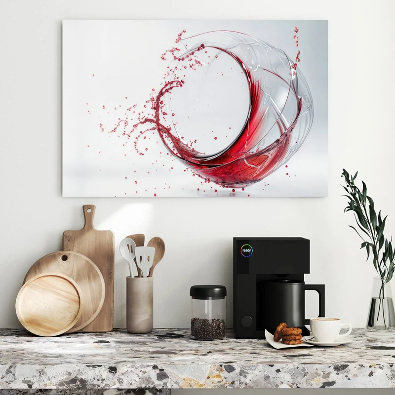 Metall Magnettafel - Wirbelnder Rotwein