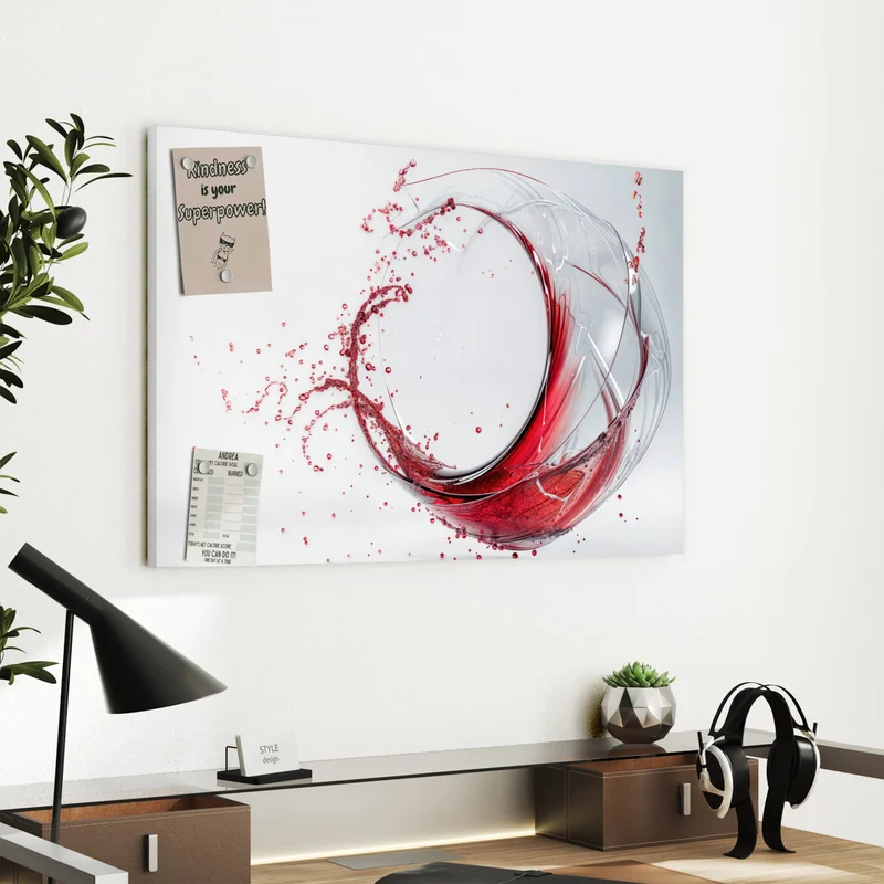 Metall Magnettafel - Wirbelnder Rotwein
