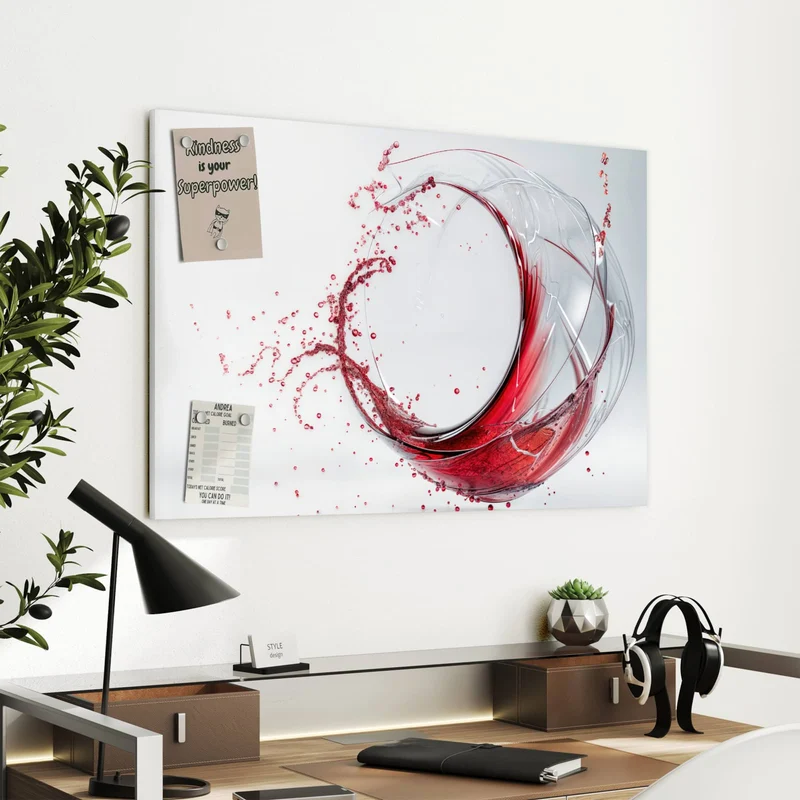 Metall Magnettafel - Wirbelnder Rotwein