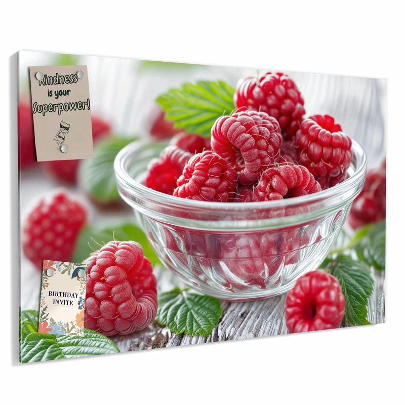 Metall Magnettafel - Frische Himbeeren