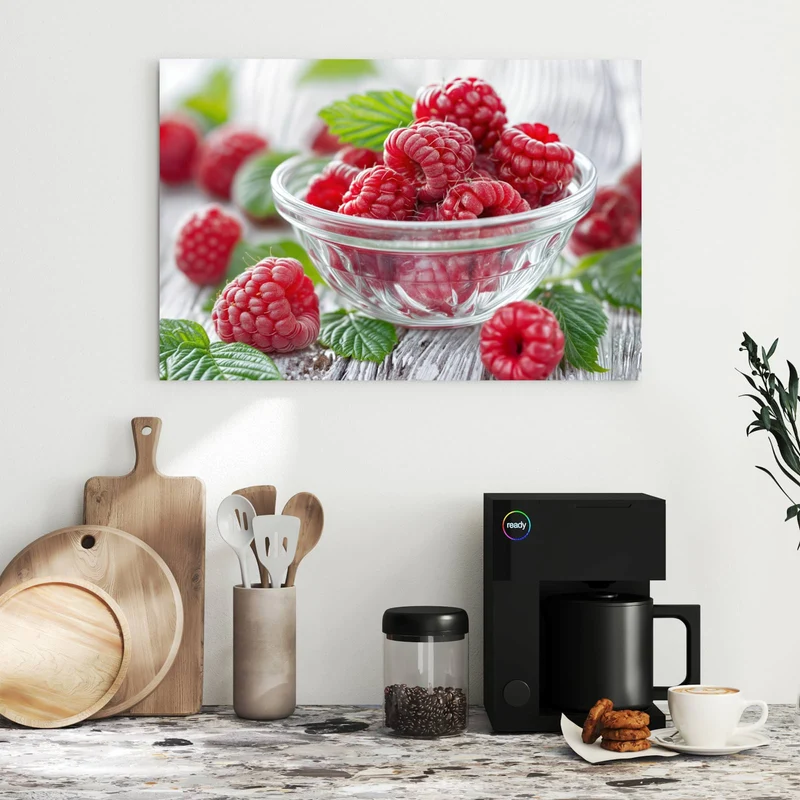 Metall Magnettafel - Frische Himbeeren