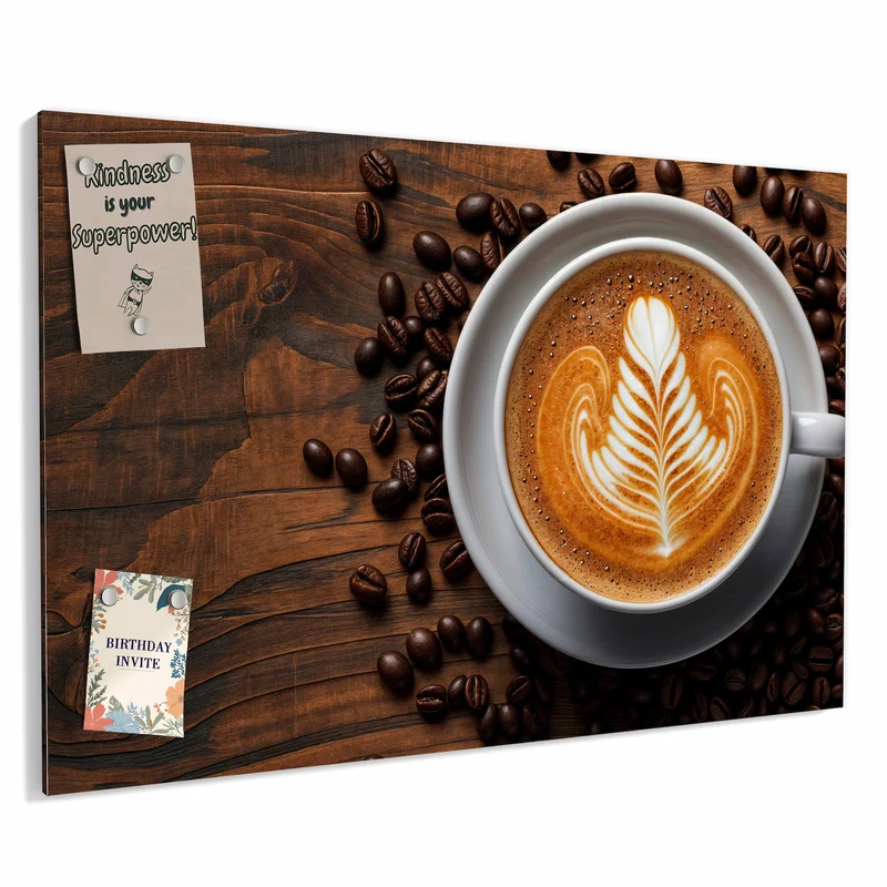 Metall Magnettafel - Kaffee mit Latte Art