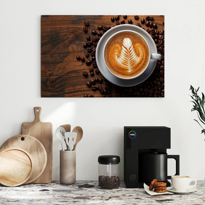 Metall Magnettafel - Kaffee mit Latte Art
