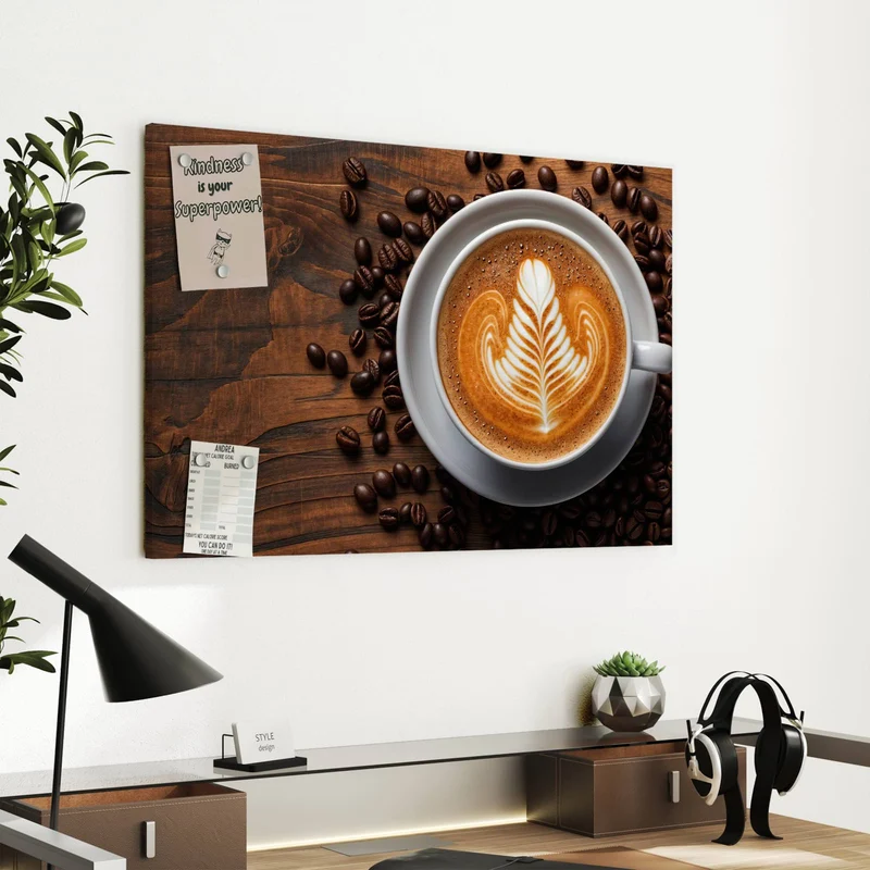 Metall Magnettafel - Kaffee mit Latte Art