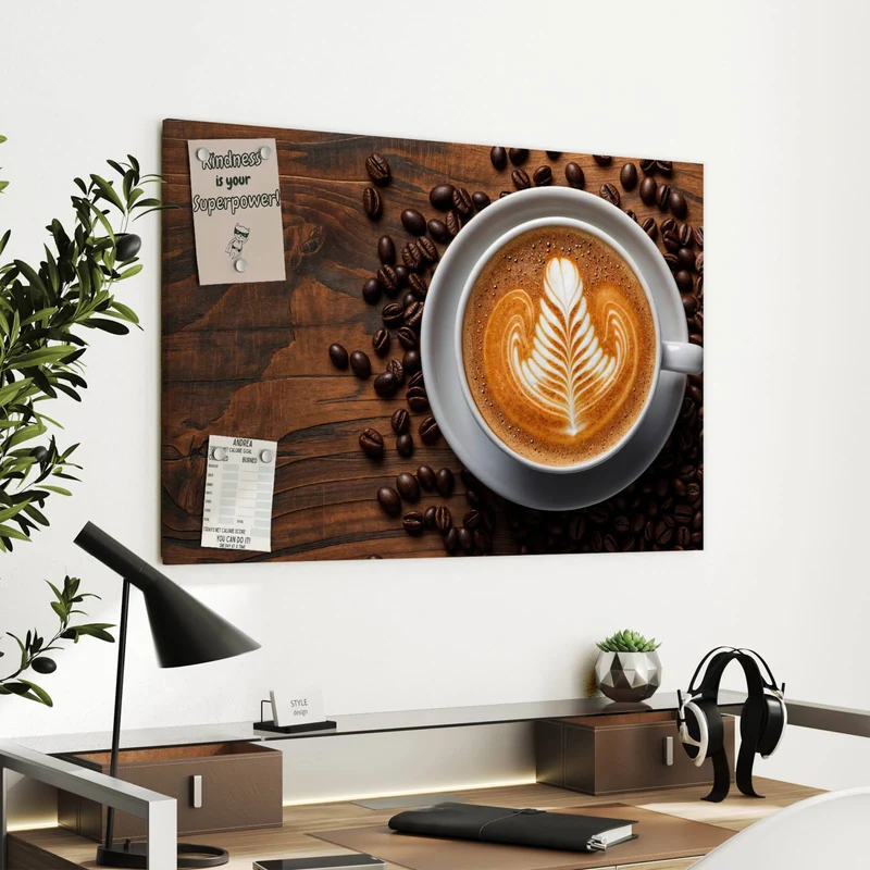 Metall Magnettafel - Kaffee mit Latte Art