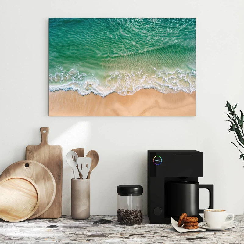 Metall Magnettafel - Türkis auf goldenem Sand