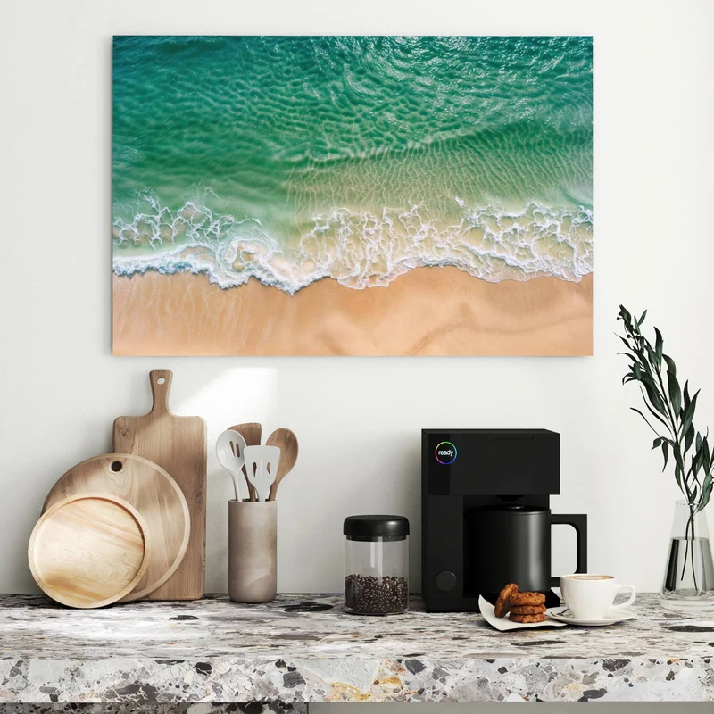 Metall Magnettafel - Türkis auf goldenem Sand