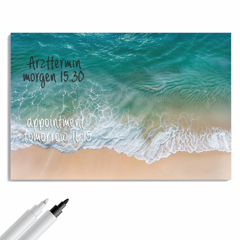 Metall Magnettafel - Brandung aus der Luft