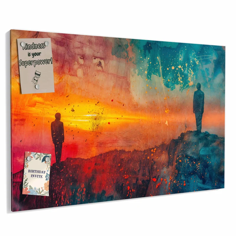 Metall Magnettafel - Silhouette am Horizont