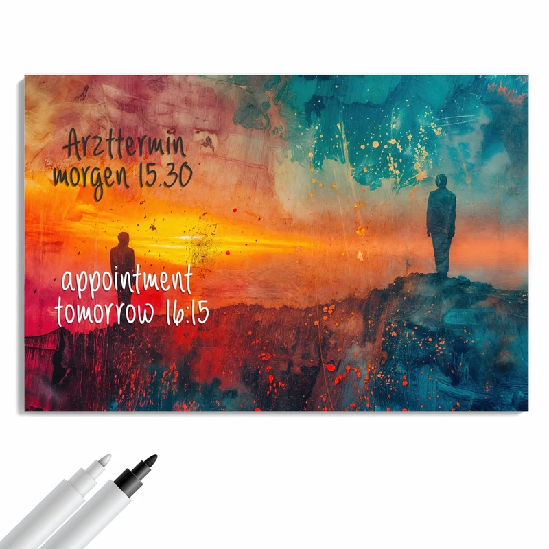 Metall Magnettafel - Silhouette am Horizont