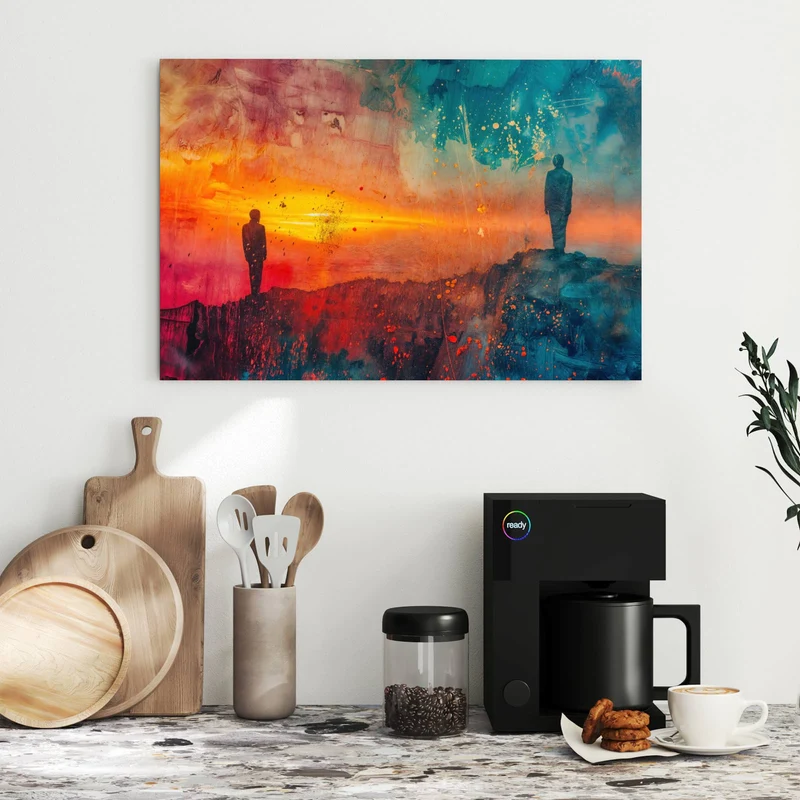Metall Magnettafel - Silhouette am Horizont