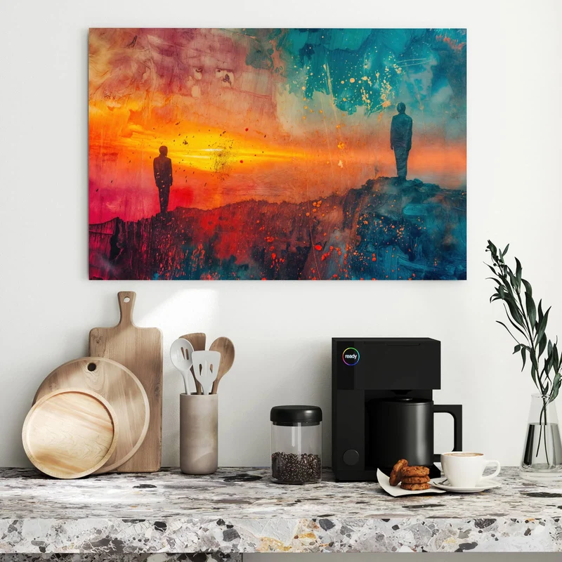 Metall Magnettafel - Silhouette am Horizont