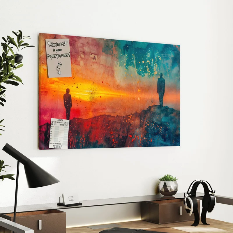 Metall Magnettafel - Silhouette am Horizont