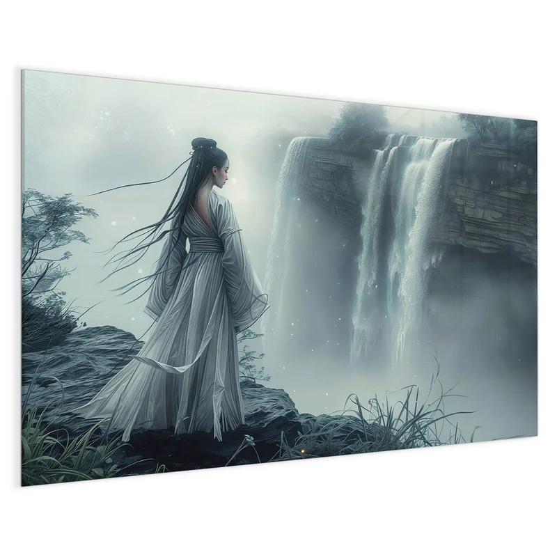 Magnettafel - Frau am Wasserfall