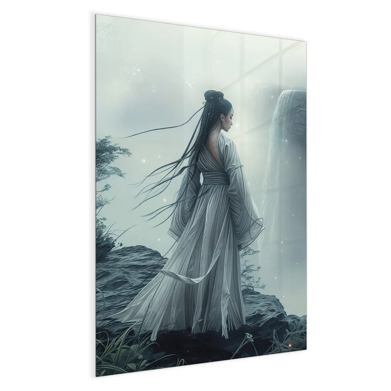 Magnettafel - Frau am Wasserfall