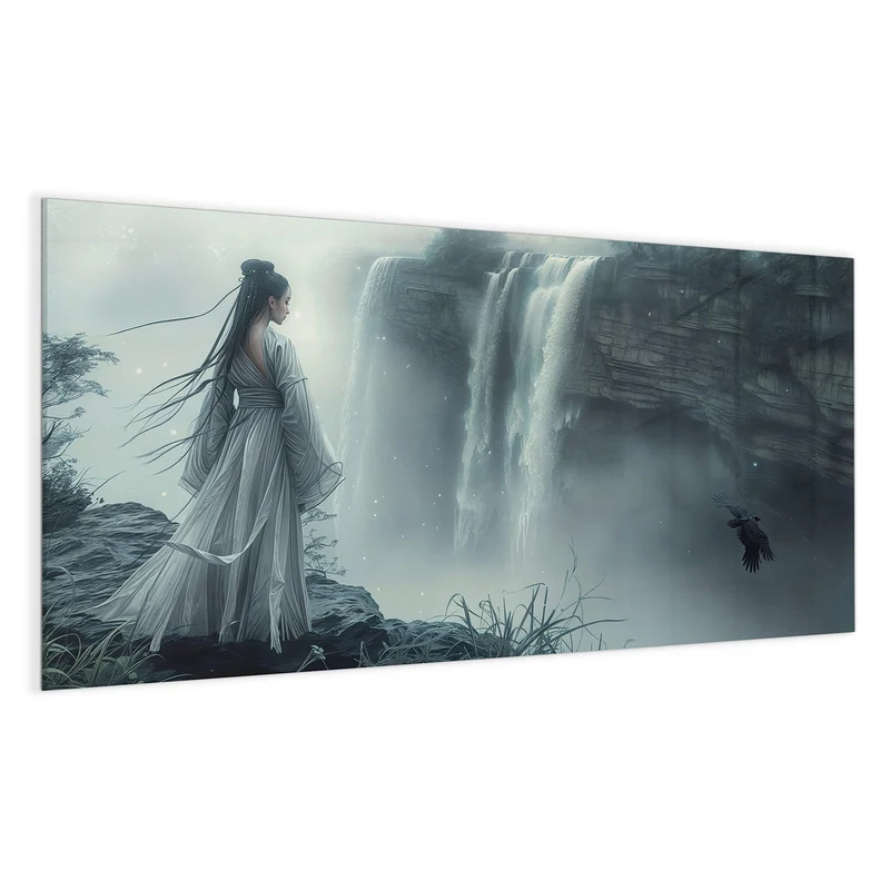 Magnettafel - Frau am Wasserfall