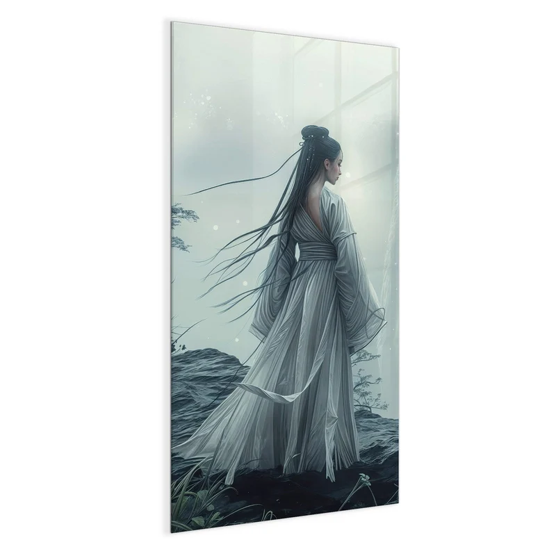 Magnettafel - Frau am Wasserfall