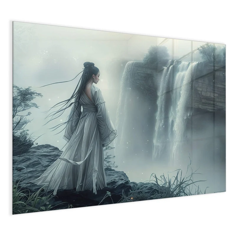 Magnettafel - Frau am Wasserfall