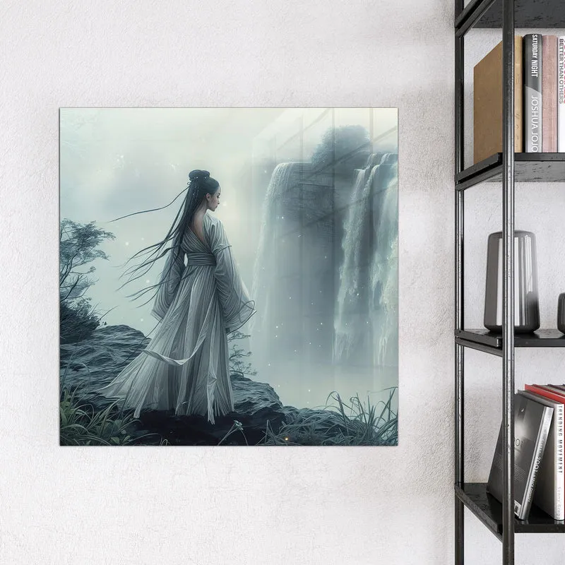 Magnettafel - Frau am Wasserfall